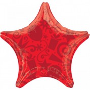 Звезда Шары и Подарки Красная 40 см