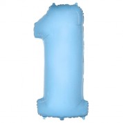 Цифра Светло-голубая Единица 86 см (гелий)